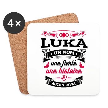 LUKA UN NOM UNE FIERTÉ AUCUN RIVAL - Dessous de verre (lot de 4) - blanc - Devant