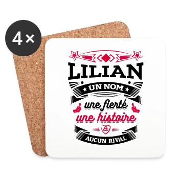 LILIAN UN NOM UNE FIERTÉ AUCUN RIVAL - Dessous de verre (lot de 4) - blanc - Devant