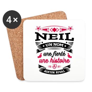 NEIL UN NOM UNE FIERTÉ AUCUN RIVAL - Dessous de verre (lot de 4) - blanc - Devant
