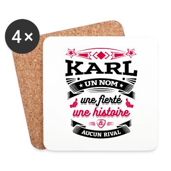 KARL UN NOM UNE FIERTÉ AUCUN RIVAL - Dessous de verre (lot de 4) - blanc - Devant