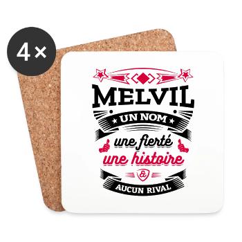 MELVIL UN NOM UNE FIERTÉ AUCUN RIVAL - Dessous de verre (lot de 4) - blanc - Devant