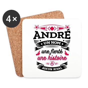 ANDRÉ UN NOM UNE FIERTÉ AUCUN RIVAL - Dessous de verre (lot de 4) - blanc - Devant