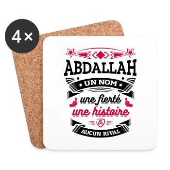 ABDALLAH UN NOM UNE FIERTÉ AUCUN RIVAL - Dessous de verre (lot de 4) - blanc - Devant