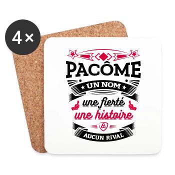 PACÔME UN NOM UNE FIERTÉ AUCUN RIVAL - Dessous de verre (lot de 4) - blanc - Devant