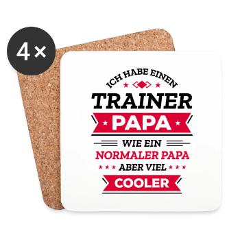 COOLER TRAINER PAPA VATERTAG GEBURTSTAG - Untersetzer (4er-Set) - Weiß - Vorne