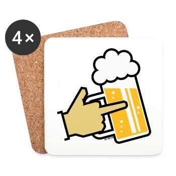 Icône XFinger (L4) - Dessous de verre (lot de 4) - blanc - Devant