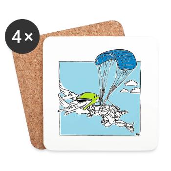 Parapente - Dessous de verre (lot de 4) - blanc - Devant