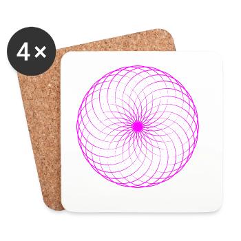 Tore en filet spirale néon - Dessous de verre (lot de 4) - blanc - Devant
