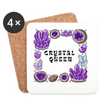 Amnetyst Crystal Geode Circle - Coasters (set of 4) - white - Front