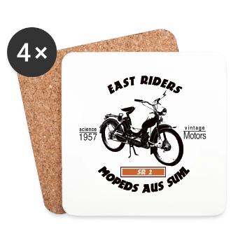 Est Riders Cyclomoteurs de Suhl - Dessous de verre (lot de 4) - blanc - Devant