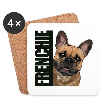 FRENCHIE Französische Bulldogge Hunde Wilsigns - Untersetzer (4er-Set) - Weiß - Vorne