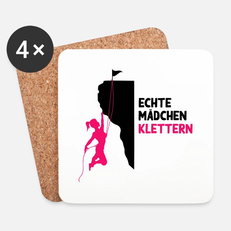 Bouldern klettern Kletterer Frau Geschenk Berge - Untersetzer (4er-Set) - Weiß