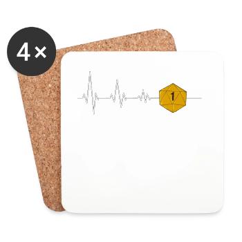 Pen and Paper Role Play Tabletop D20 Cube ECG - Coasters (set of 4) - white - Front