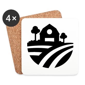 Icône Farm Harvest - Dessous de verre (lot de 4) - blanc - Devant