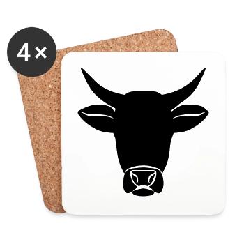 kuh kopf symbol - Untersetzer (4er-Set) - Weiß - Vorne