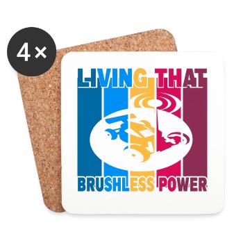 Living That Brushless Power - Coasters (set of 4) - white - Front