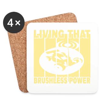 Living That Brushless Power - Coasters (set of 4) - white - Front