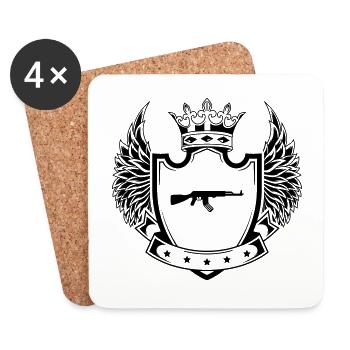 Gewehr icon wappen - Untersetzer (4er-Set) - Weiß - Vorne