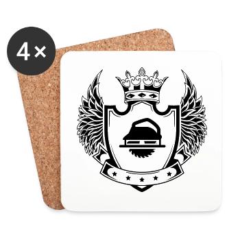 Armoiries du symbole de la scie circulaire à la main - Dessous de verre (lot de 4) - blanc - Devant