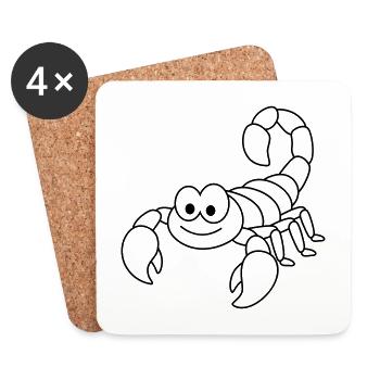 Scorpio Comic Animal - Coasters (set of 4) - white - Front