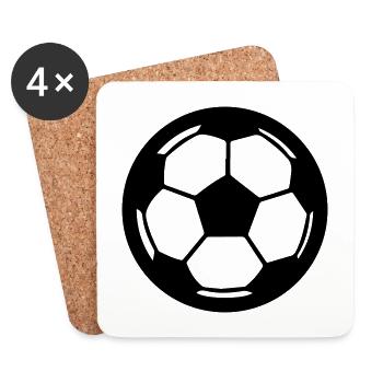 Symbole du football - Dessous de verre (lot de 4) - blanc - Devant