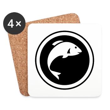 Fisch Symbol - Untersetzer (4er-Set) - Weiß - Vorne