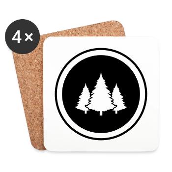 Baum Wald Tanne - Untersetzer (4er-Set) - Weiß - Vorne