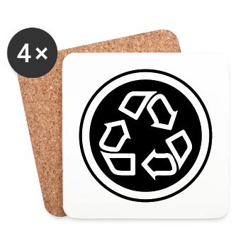 Recycling Symbol - Coasters (set of 4) - white - Front