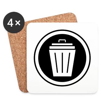 Garbage can icon - Coasters (set of 4) - white - Front