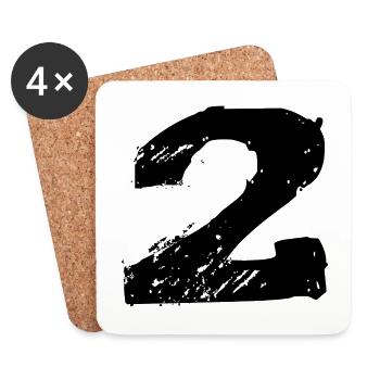 2 Maillot numéro - Dessous de verre (lot de 4) - blanc - Devant