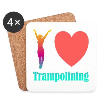 J’adore le trampoline - Dessous de verre (lot de 4) - blanc - Devant