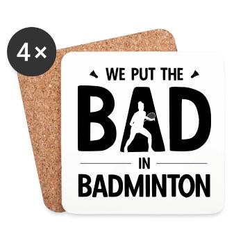 Badminton - Untersetzer (4er-Set) - Weiß - Vorne