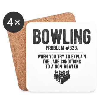 Bowling - Untersetzer (4er-Set) - Weiß - Vorne