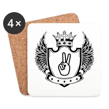 Armoiries de la Paix de la Main - Dessous de verre (lot de 4) - blanc - Devant