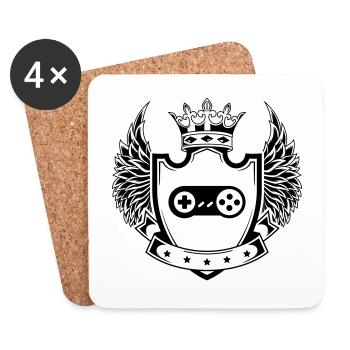Gamepad Coat of Arms Gamer - Coasters (set of 4) - white - Front