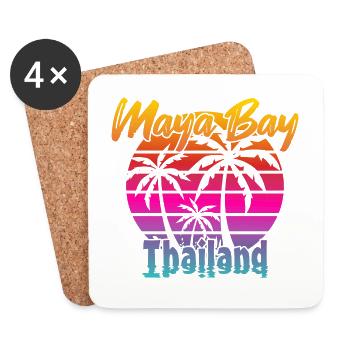 Vintage Maya Bay Thailand - Untersetzer (4er-Set) - Weiß - Vorne