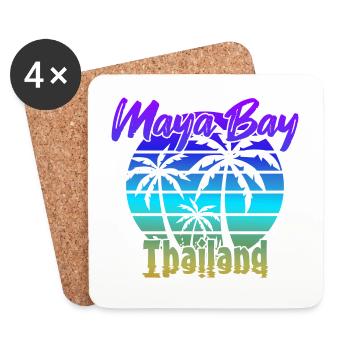 Vintage Maya Bay Thailand - Untersetzer (4er-Set) - Weiß - Vorne