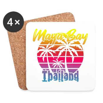 Vintage Maya Bay Thailand - Untersetzer (4er-Set) - Weiß - Vorne