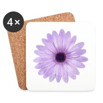 Pink Purple Flower - Untersetzer (4er-Set) - Weiß - Vorne