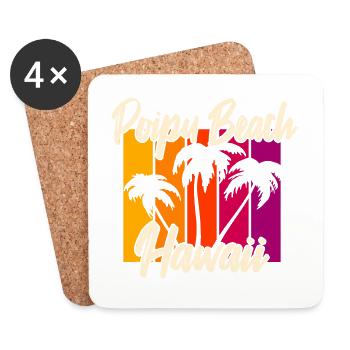 Poipu Beach Hawaii - Coasters (set of 4) - white - Front