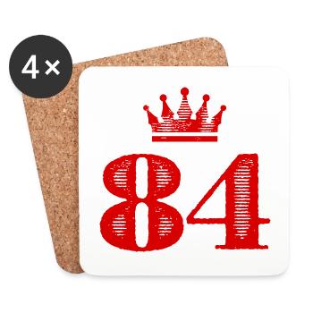 84 Couronne numérique - Dessous de verre (lot de 4) - blanc - Devant