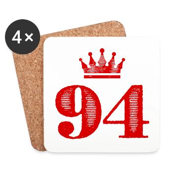 94 Couronne numérique - Dessous de verre (lot de 4) - blanc - Devant
