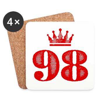 98 Number crown - Coasters (set of 4) - white - Front