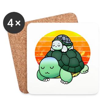 Schlafende Schildkröten weckt man nicht - Untersetzer (4er-Set) - Weiß - Vorne