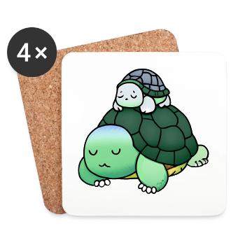 Vous ne réveillez pas les tortues endormies - Dessous de verre (lot de 4) - blanc - Devant