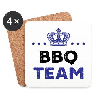 Équipe Bbq - Dessous de verre (lot de 4) - blanc - Devant