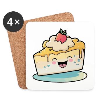 Cheesecake Comic - Dessous de verre (lot de 4) - blanc - Devant