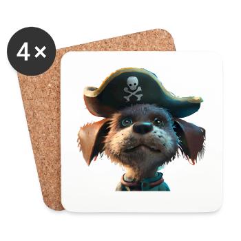 Pirate dog - Coasters (set of 4) - white - Front