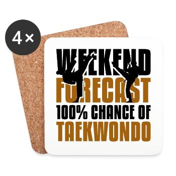 Weekend forecast 100% chance of Taekwondo - Untersetzer (4er-Set) - Weiß - Vorne