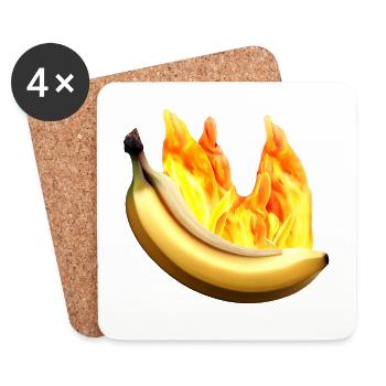 Burning banana - Coasters (set of 4) - white - Front